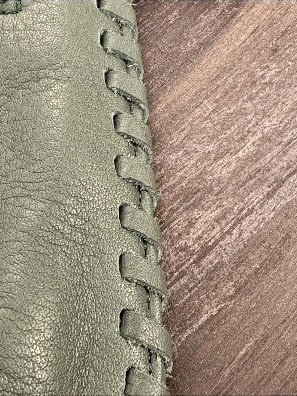 HOBO Small Green Leather Crossbody with Tassel and Front Zip Bag